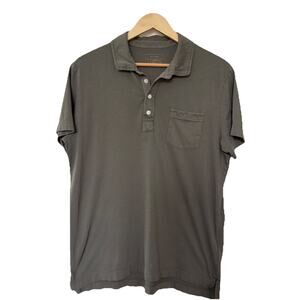Billy Reid Pensacola Polo Shirt Mens Large Green Slim Fit Organic Cotton Casual